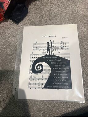 Black Silhouette Musical Lyric Wall Art Print